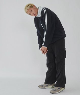 WEGO フリース　ワンポイントハーフZIPプルオーバー ネイビー