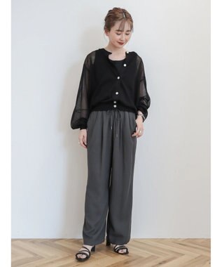 AMERICAN HOLIC 接触冷感２ＷＡＹシアーニットカーディガン Black