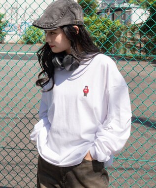 WEGO 【ユニセックス着用ITEM/MLサイズ展開】別注BENDAVISワンポイントT（LS） ホワイト