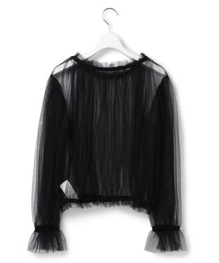 23区 S 【GOLD LABEL】チュール ギャザーブラウス ブラック系