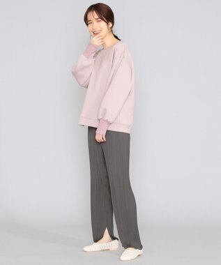 SHARE PARK LADIES 【洗える】アンティークサテンプリーツパンツ グレー系