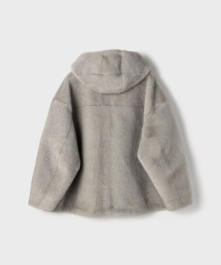 GRACE CONTINENTAL フェイクミンクフードジャケット ライトグレー