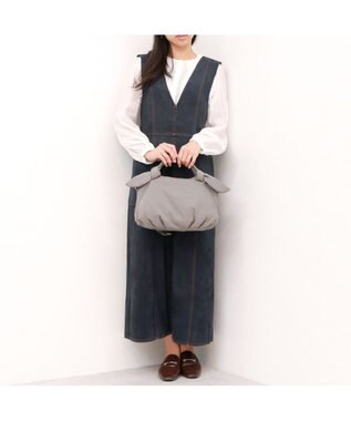 UNBILLION カシュカシュ cachecache / 下がりリボンナイロン2wayミニトートバッグ GY