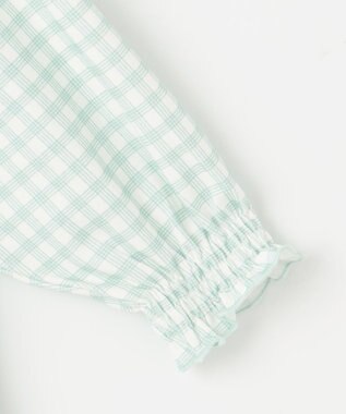 組曲 KIDS 【80-100㎝】シャーリングチェック トップス ミント系5