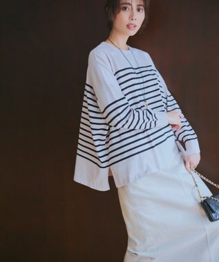 23区 L 【Oggi4月号掲載/洗える】23区DENIM ストレッチ デニムスカート アイボリー系