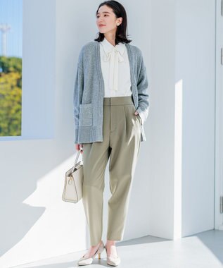 組曲 【洗える・ストレッチ】プランタンカラークロップド パンツ モカカーキ系