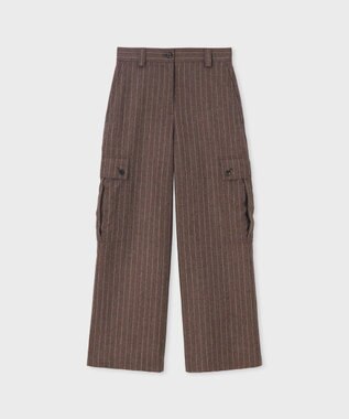 Paul Smith ストライプ ウール カーゴパンツ ブラウン