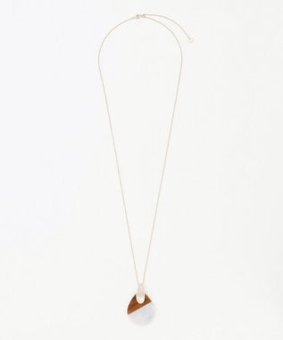 自由区 アクリルバイカラー ネックレス アイボリー×ブラウン