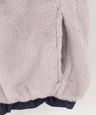 ANY KIDS ボア リバーシブル ベスト ネイビー×グレージュ