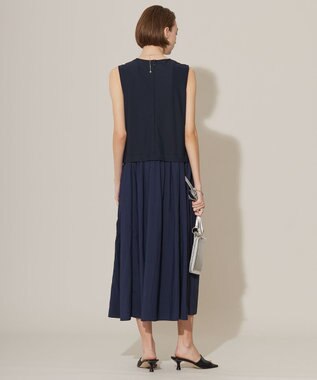 ICB L 【接触冷感・UVカット・洗える】アトラストリコット コンビドレス ネイビー系