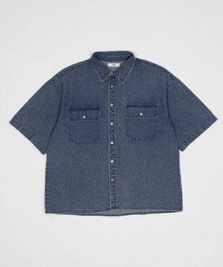 WEGO 【ユニセックス着用ITEM/MLサイズ展開】カラーデニムシャツ（SS） デニム淡加工色
