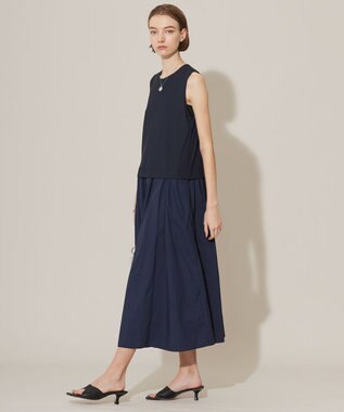 ICB L 【接触冷感・UVカット・洗える】アトラストリコット コンビドレス ネイビー系