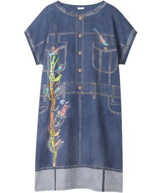 tsumori chisato SLEEP ツモリチサト ワンピース 綿100%(本体) 楊柳素材 3分袖 半袖 ロング丈 レディース UNT115 /ワコール