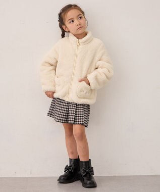 ANY KIDS 【ドッキング可能】ネコボアブルゾン シロネコ