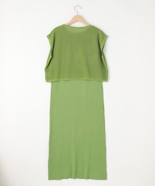 SHARE PARK LADIES 【セットアイテム】レーヨンナイロンニットワンピース グリーン系