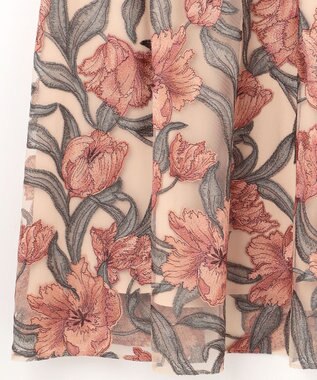 GRACE CONTINENTAL フラワー刺繍ミディドレス ピンク