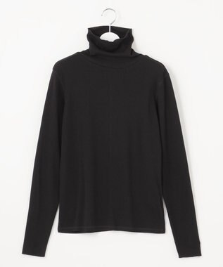 23区 【SLOW/一部店舗限定】フラッフィコットン タートルネックカットソー ブラック系