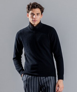 JOSEPH HOMME ピュアカシミヤ　Vネックニット ブラック系