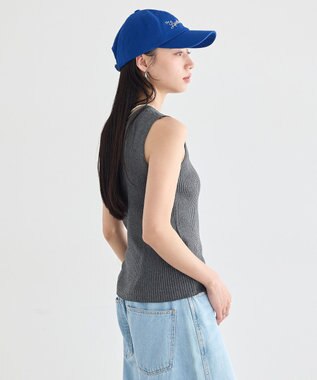 earth music&ecology 前後2WAYスリット釦タンクトップ Dark Gray Mixture