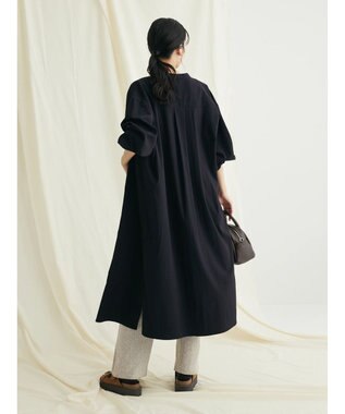 CRAFT STANDARD BOUTIQUE レーヨンデシンバンドカラーワンピース Black