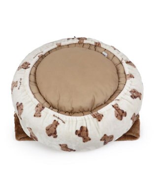 PET PARADISE ペットパラダイス くまちゃん 遠赤外線 寝袋 丸型 M ( 60cm) オフホワイト×ブラウン