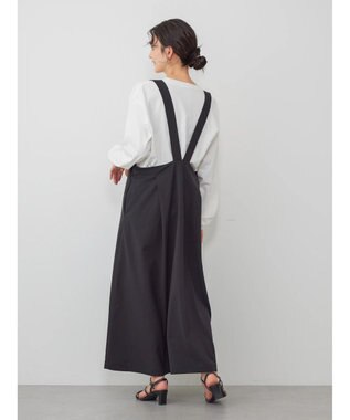 AMERICAN HOLIC 丈違いフロントタックジャンバースカート Black