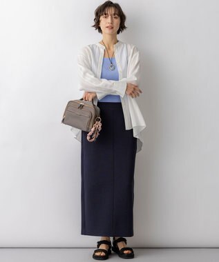 23区 【先行予約】ドビーストライプ バックタック フレアブラウス ホワイト系