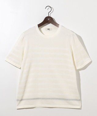 JOSEPH ABBOUD 【エコ素材/軽量/通気性/速乾性】ペーパーヤーンニット Ｔシャツ ホワイト系