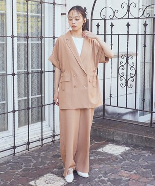 earth music&ecology リラックスワイドパンツ Camel