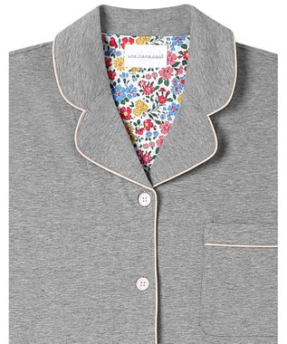 une nana cool 【綿100％】40ハイゲージ天竺半袖パジャマ MADE WITH LIBERTY FABRIC GY