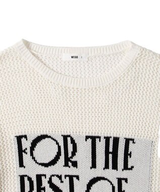 WEGO ジャガードメッシュニットビッグプルオーバー ホワイト
