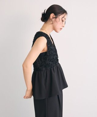 Green Parks ・Ｒａｉｌｍｅ　ジャカードペプラムサロペット Black