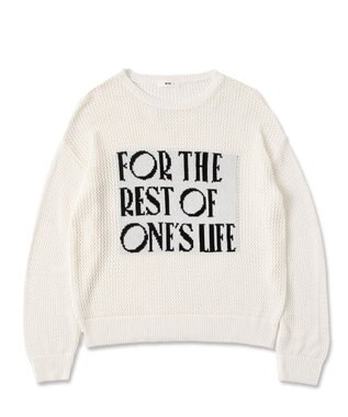 WEGO ジャガードメッシュニットビッグプルオーバー ホワイト