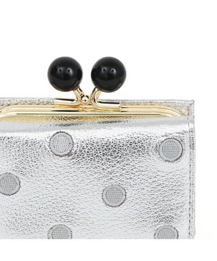 UNBILLION ペルケ perche / アクリル玉三つ折りミニサイフ シルバードット