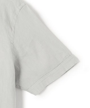 JOSEPH HOMME リネンストレッチブロード ウィングカラー半袖シャツ スカイブルー系