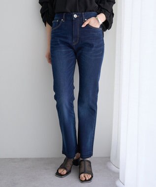 YECCA VECCA カットオフスリムストレートデニムパンツ