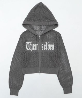 WEGO ジャガードメッシュパーカー ダークグレー