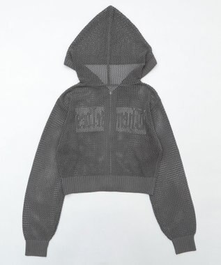 WEGO ジャガードメッシュパーカー ダークグレー