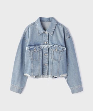 GRACE CONTINENTAL フリンジデニムジャケット ブルー