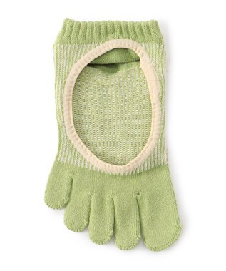 Chacott 140203 ラメストライプカバー　５本指ソックス ライムグリーン