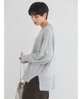 AMERICAN HOLIC サイドスリット袖ボリュームニットプルオーバー Light Gray Mixture