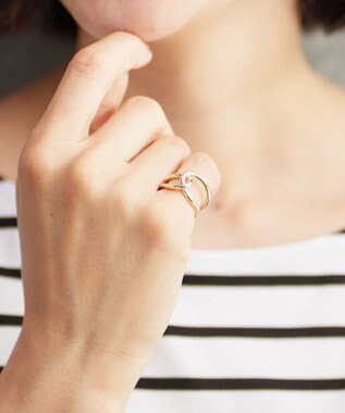 J.PRESS LADIES 2WAY ライン スカーフ リング ゴールド系