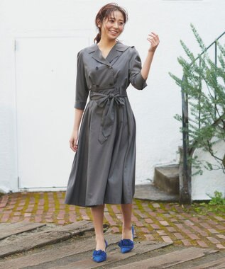 Feroux トレンチ風 ワンピース グレー系