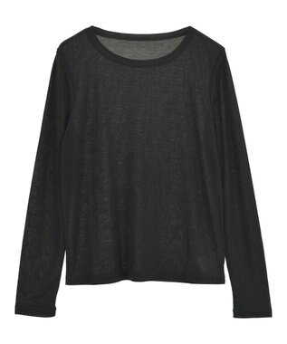 earth music&ecology クルーネックシアーテレコプルオーバー Black