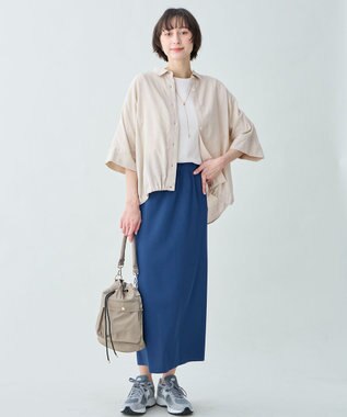 ANY ヨーロピアンリネンハーフスリーブシャツ サンドベージュ