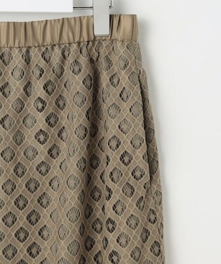 自由区 【SHIHOさん着用・こだわり素材・セットアップ対応】パネルレース スカート カーキ