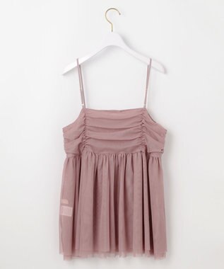 ANY SIS 【洗える】チュールレイヤード キャミソール スモーキーピンク