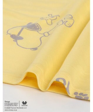 WACOAL PEANUTS パジャマ 5分袖 半袖 5分丈 オーガニックコットン100%(本体) レディース FDT169 /ワコール イエロー