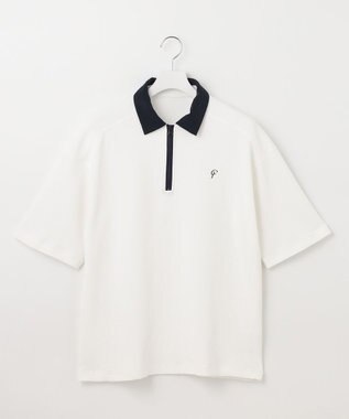 23区GOLF 【23Fondation/MEN】【UVケア】ワッフルジップアップ ホワイト系