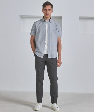 GOTAIRIKU 仕事で着られる 冷んやり綿パン【接触冷感/ストレッチ】ストレッチサマーポプリン グレー系